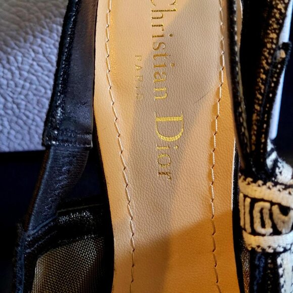 DIOR J'ADIOR Lace Mesh Slingback Pumps US Size 6.5 - Picture 6 of 10